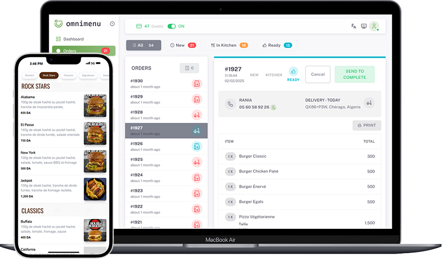 Omnimenu App Interface